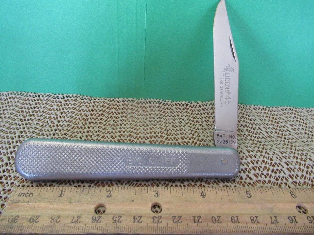 Queen Big Chief Folding Knife 4 440C Stainless Steel Blade