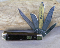 Bulldog Brand 5 Blade Brown Jigged Bone Trapper Knife