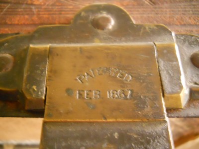 PATENTED FEB. 1867 on latch.JPG