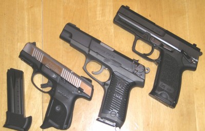 Ruger SR9C, Ruger P-85, H&amp;K USP40