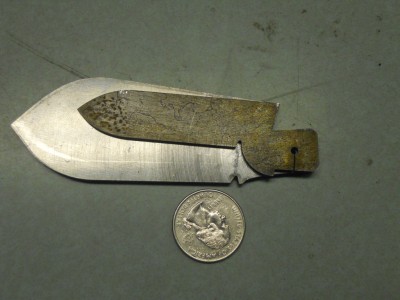 LUMBERJACK SPEAR AND PEN BLADE DESIGN PIECES.
