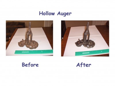 Hollow Auger for sizing the end of spokes or spindles