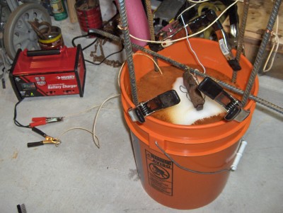 Electrolysis - Rust Removal on Stanley plane