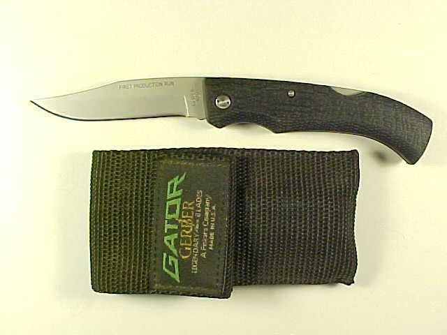 Blade etched 'First Production Run' no box or papers, Cordura belt case.