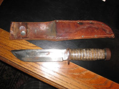 Hazel and WWII knife 5.28.12 005.JPG