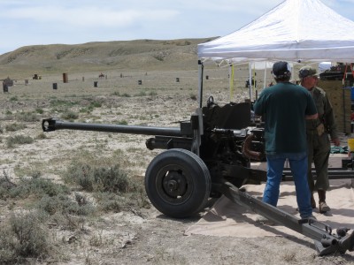 The 95mm cannon.  Notice the box-like thing on the end of the barrel.
