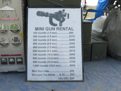 Rent-a-Machine-Gun : one reason I don't own or operate one.  This one was a little extreme though.  The going rate for most of them was $15 for 30 rounds.