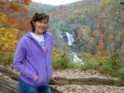 My lovely bride of 28 years looking at Whitewater falls.