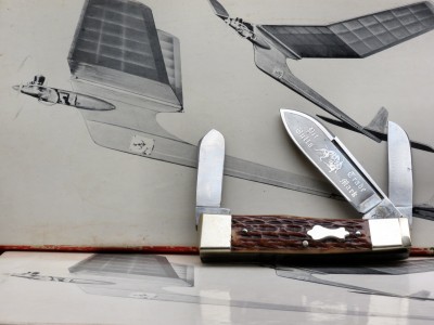 first generation Bulldog gunstock stockman with 20yr old balsa model plane kit