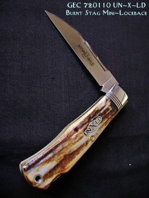 GEC 720110 UN-X-LD Burnt Stag Mini-Lockback - 1 of 16 (25 with Ser # - 16 with no Ser #).JPG