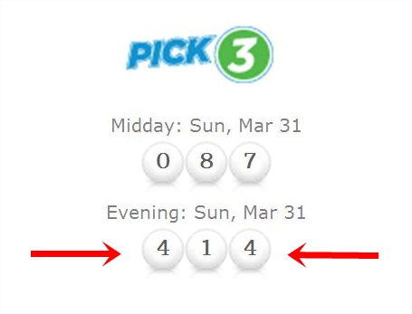 Pick 3 Sunday March 31st.JPG