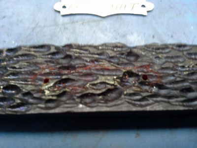 I used an Xacto knife to scribe around the shield so I can make shield flush with top of scale.