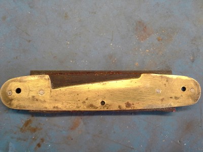 Used the formed front scale as a guide to scribe a line on the bone so I could sand to this line.
