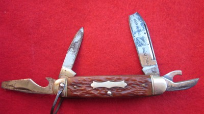 John Primble with a broken blade.