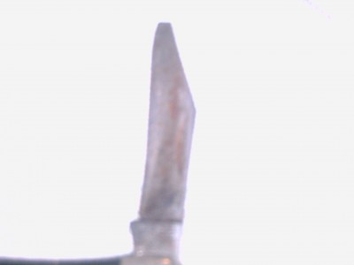 This is the largest blade on the knife broke at the tip.