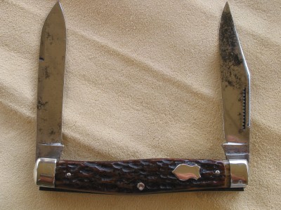 H. Boker &amp; Co.'s Improved Cutlery. This one is a factory second. Notice where they ground most of the tang stamp off.