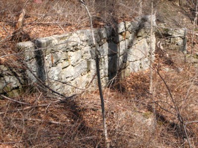 Upper wall that I believe supported masonry inventory bldg.