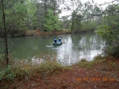 Here they go in the john boat