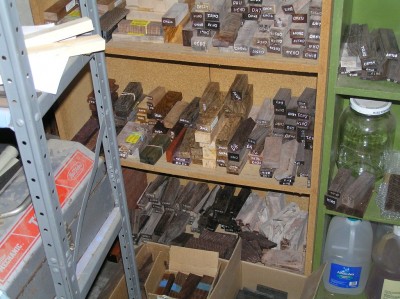 Bottom part of shelf mostly all stabilized wood. Whatever has a number with my initials on it is stabilized
