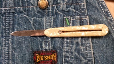 Single blade slide knife, marked Autopoint Chicago, Blade by Gits