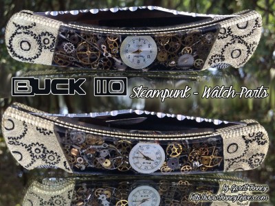 Buck 110 watch parts knife by Garett Finney