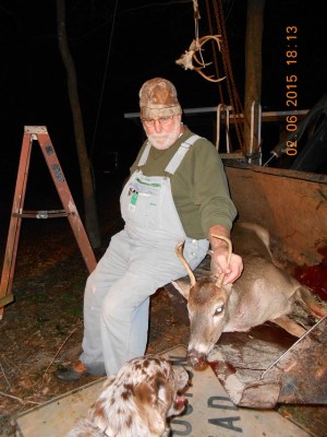 The food plot was so wet, had to carry him out on the tractor.  He'll eat good!