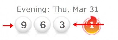 Pick 3 Evening Drawing 3-31-16.jpg