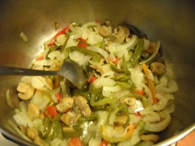 sautéed onions, peppers and mushrooms