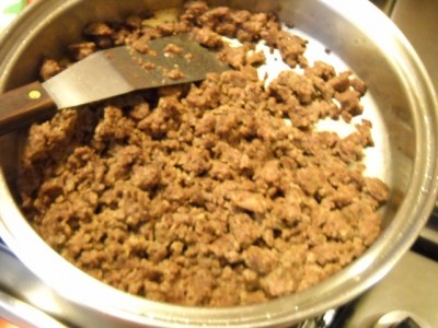 Browned venison sausage