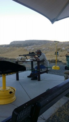Me getting familiar with the rifle before first shot.