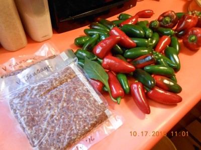 venison sausage thawing out