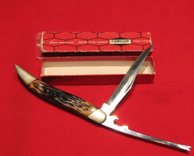 Always room for a few of the Toothpick's cousins, the Fishing knife.  This one by Camillus