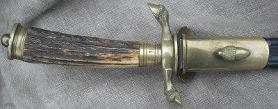 Horn handle and acorns