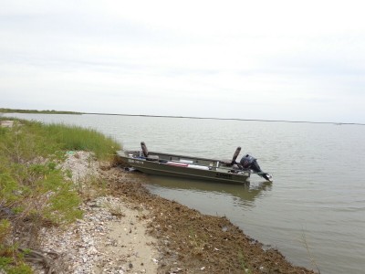 Our boat on Isle aux Herbes