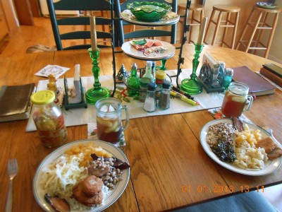 A table for two on New Year's Day.