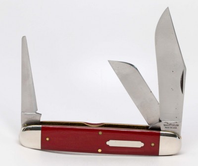 GEC 98 Texas Cattle Tidioute Red Linen Micarta