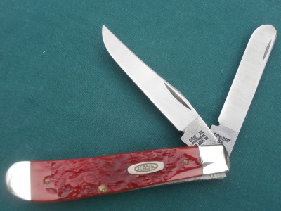 1991 Case DR6207SS Date Stamped Dark Red Jigged Bone Mini Trapper