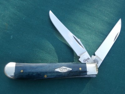 2009 Case 6207W Smooth Indigo Bone Wharncliffe Mini Trapper