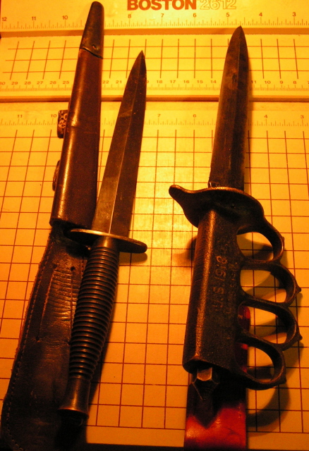 FAIRBOURN SYKES WWII COMMANDO DAGGERAND WWI TRENCH KNIFE BY DISSTON &amp; SONS