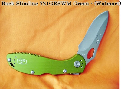 Buck Slimline 721GRSWM Green - Plain Edge (Walmart) - Labeled.JPG