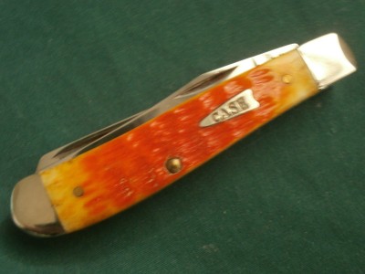 2013 Case 6207 Tangerine Jigged Bone Mini Trapper