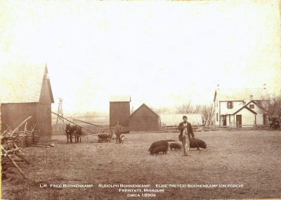 Bohnenkamp farm in Freistatt, MO, 1890s  Elise died in 1898.
