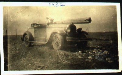 My grandfather re-enacting a car wreck he had n 1932.