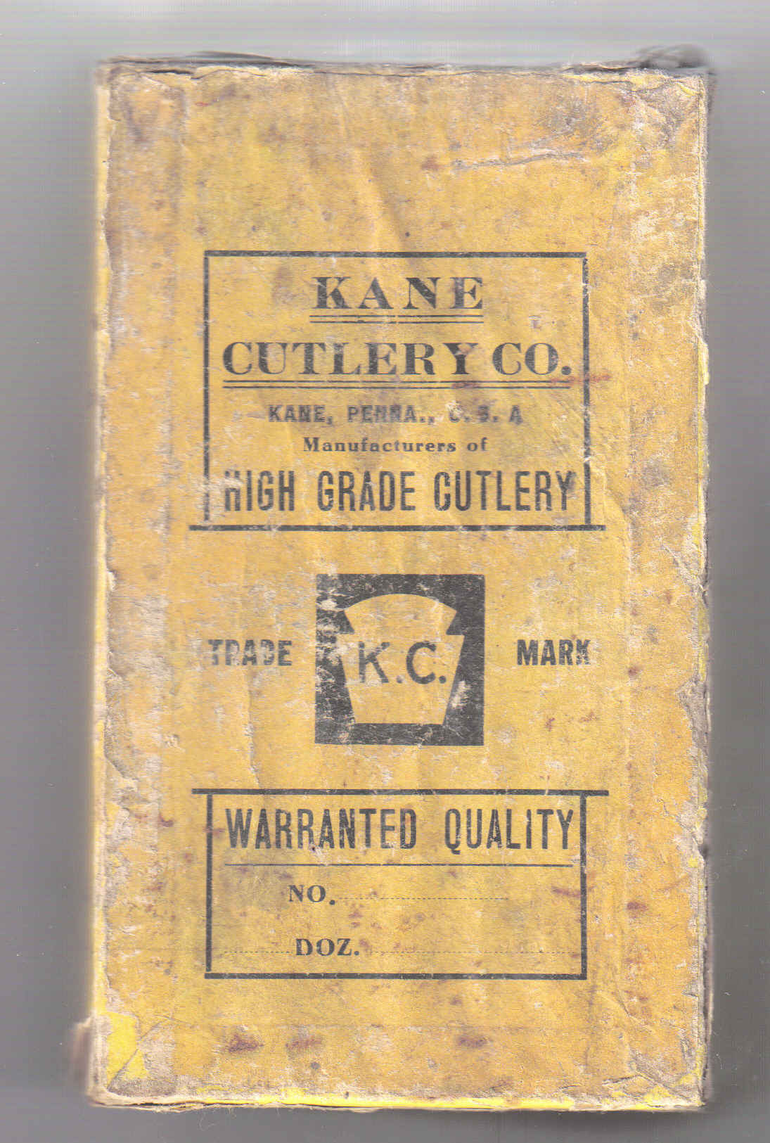 Kane Cutlery Kane Pa
<br /> 1906- 1909
