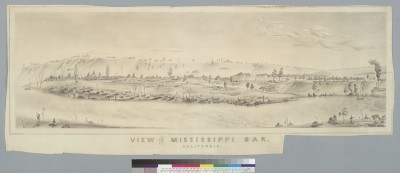 Picture of Mississippi Bar circa 1850, long before the bucket dredges arrived.