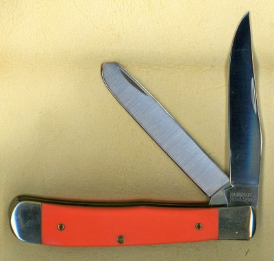 I did some tradin' with Tom Chase and got this rare gem, a 296Y with orange handles!