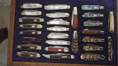 Misc. Exotic handles of genuine heart abalone, tiger coral, Apple coral, etc