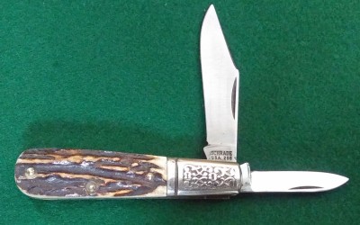 A Schrade Barlow with stag I did earlier this year