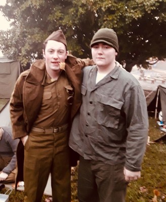 My sons Jacob and Jessie at a WW2 event they participate in. My oldest son Jacob is 19 in this picture. His little brother Jessie is 14.