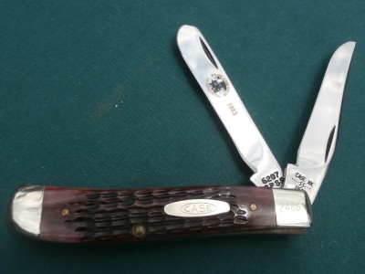 1983 Case 6207 SP SS Burgundy Bone Trapper Set New Grind